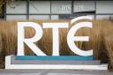 Dozens of people protested outside the RTE campus in Dublin (PA)