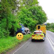 A3102 closed by emergency services as truck comes off the road