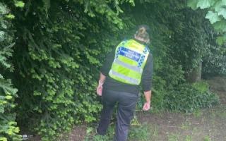 Police officers from Chippenham scoured the local parks searching for knives