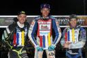 Jason Doyle (right) on the podium in Germany PIC: SPEEDWAY GP