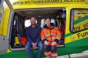 Kevin Eggleton with Wiltshire Air Ambulance critical care paramedic Jo Munday