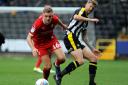 Notts County v STFC        Pic Dave Evans      27.10.18.Martin Smith has the beating of Jon Stead..
