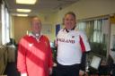 The Rev Mark Barrett and the Rev David Grey wear the rugby shirts of their arch rivals