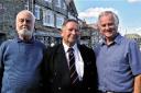 Paul Moran, right, with HMS Wave veterans Eric Rice and Ron Shepherd at the launch of his book in St Ives
