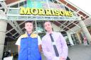 Adam Hastings, who stopped a thief at Morrisons, and Rich Bounds from the store
