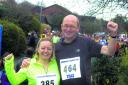 Nigel Vile and daughter Laura Quintrell after completing the Bromham Pudding Run