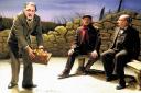 David Fielder, Michael Hadley and Christopher Ettridge in Heroes at The Watermill Theatre