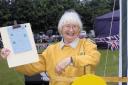 Just the weather for ducks . . . Ines Crucefix promotes the Bradford on Avon Lions’ Duck Race