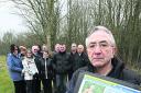 Residents in The Prinnels, Swindon, in April objecting to skate park plans near their homes. Arthur Beltrami is pictured front