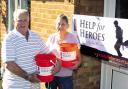 Bill Bailey with his wife Dorothy, who are collecting for Help for Heroes and the Wiltshire Air Ambulance Appeal