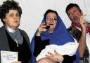 Calne Players Carolynn Cowdry, Alison Barret and director Nick Dale rehearse for a murderous evening at Marden House