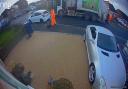 Doorbell footage captured the bin men launching boxes carelessly through the air.