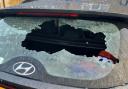 The damaged Hyundai in Calne