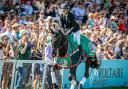 Jonelle Price and Classic Moet on their lap of honour after winning the Badminton Horse Trials. Picture: ALEX KENNEDY.