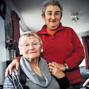Maya Leake and Carol McDermott who found Sgt Cottingham’s grave