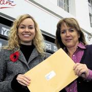 Anna Wensley from Wansbroughs, left, and Liddy Davidson, director of Age Concern Wiltshir