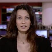 Yalda Hakim takes a call from the Taliban live on air. Photo: BBC News screenshot