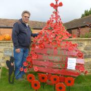 Robin Blackford with his poppy display