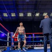 Trowbridge professional boxer Callum Lee Smith prepares for action prior to this second professional fight earlier in the year 				                Photo: Karen Priestly