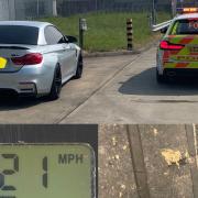 A groom was caught by police driving at 121mph - on the way to his wedding. The man was pulled over speeding in his silver BMW on the M4 - with a bald tyre