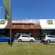 The driver was stopped by officers close to a McDonald's in Chippenham (file photo).