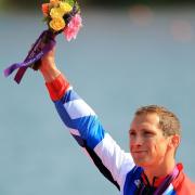 Ed McKeever celebrates becoming Olympic champion