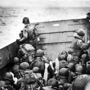 Troops head for a Normandy beach in 1944