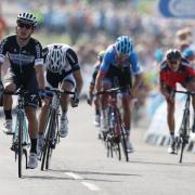 Omega Pharma-Quick Step's Michal Kwiatkowski, of Poland, wins stage four of the 2014 Tour of Britain
