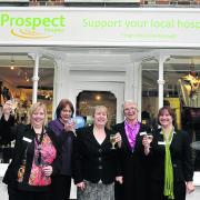 Celebrating the Prospect Hospice shop opening in Marlborough are, from left, area managers Donna Rogers, left, and Barbara Greener, store manager Carol Gillett, head of retail Susan Hedson-Wright and Diane Green, the covering assistant manager