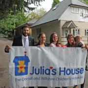 Ian Wadley, Julia's House Wiltshire fundraising manager, Hannah Ayles, Wiltshire senior team nurse, Rebecca Thursby with Sophia her daughter who receives respite care, and Claire Hudson-Cooper, Wiltshire senior team nurse with Harry