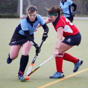 Chippenham 4’s Leigh Page (blue) during her side’s 2-1 West Clubs League Wessex Division Two win over Marlborough 3