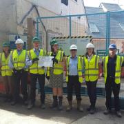 Lady Venetia Fuller, Peter Wragg, and Claire Perry MP were joined by Julia’s House CEO Martin Edwards, Peter's wife, Jane and, from Wates Construction, commercial manager Graeme Connal, surveyor Rebecca Thursby and site manager Tim Alloway.
