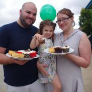 Kieron Reeson with his partner Elaine and daughter Iyla