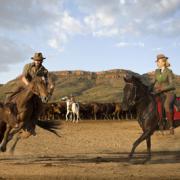 Hugh Jackman and Nicole Kidman ride the range in Australia
