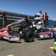 Louis Harvey at the second round of the Junior TKM Superone series British Karting Championships from Clay Pigeon Raceway in Dorchester