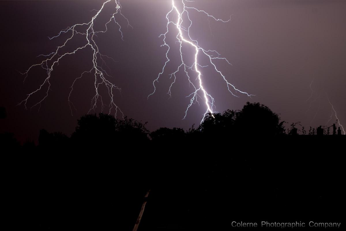 Dramatic pictures of the storm over Colerne at 1am on Friday taken by Jody Gaisford