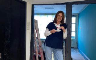 Sheila Edwards in the new Lally's Tea Rooms premises, currently under renovation ahead of opening