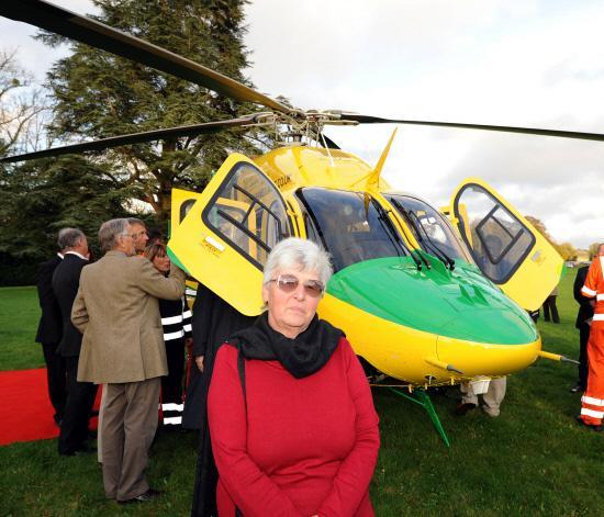 The new Wiltshire Air Ambulance is unveiled at Trafalgar Park, Downton