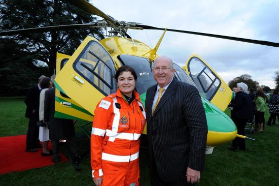 The new Wiltshire Air Ambulance is unveiled at Trafalgar Park, Downton