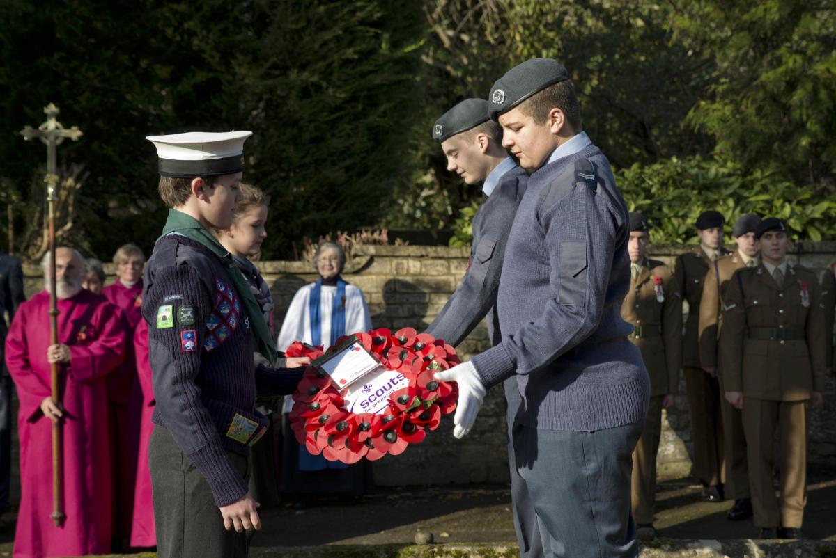 Remembrance day parade in Colerne