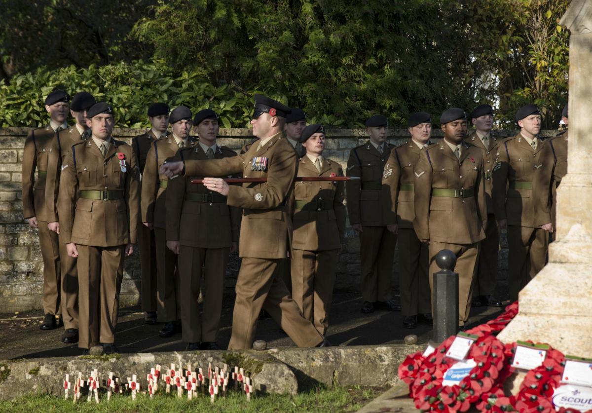 Remembrance day parade in Colerne