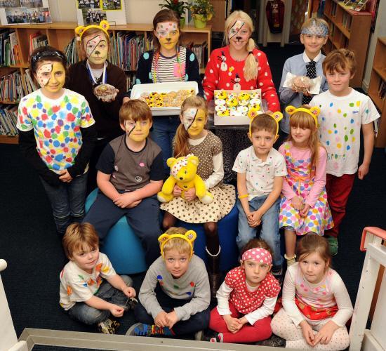 Pupils of Aldbourne St Michael School dressed up for Children in Need