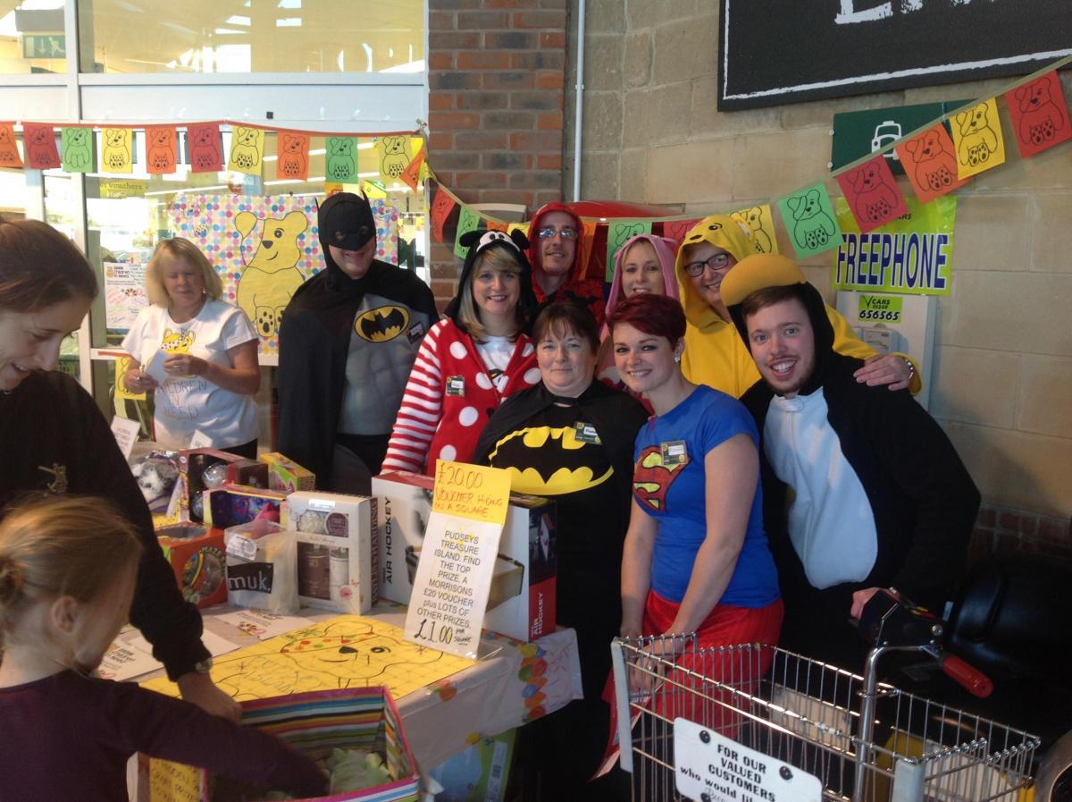 Morrisons in Chippenham raised just over £800 for Children in Need on Friday by doing head shaving, chest waxing, and lip waxing on ladies in their foyer.