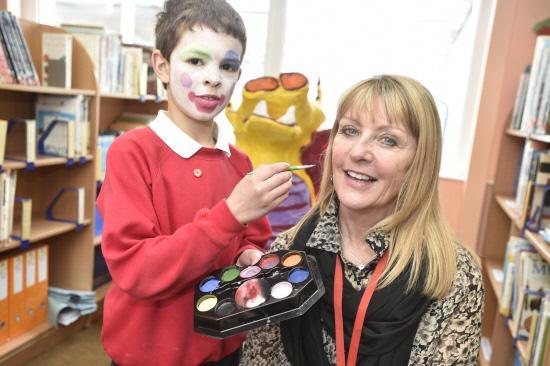 Jacob with headteacher Hilary Lambert at Redlands School, Chippenham
