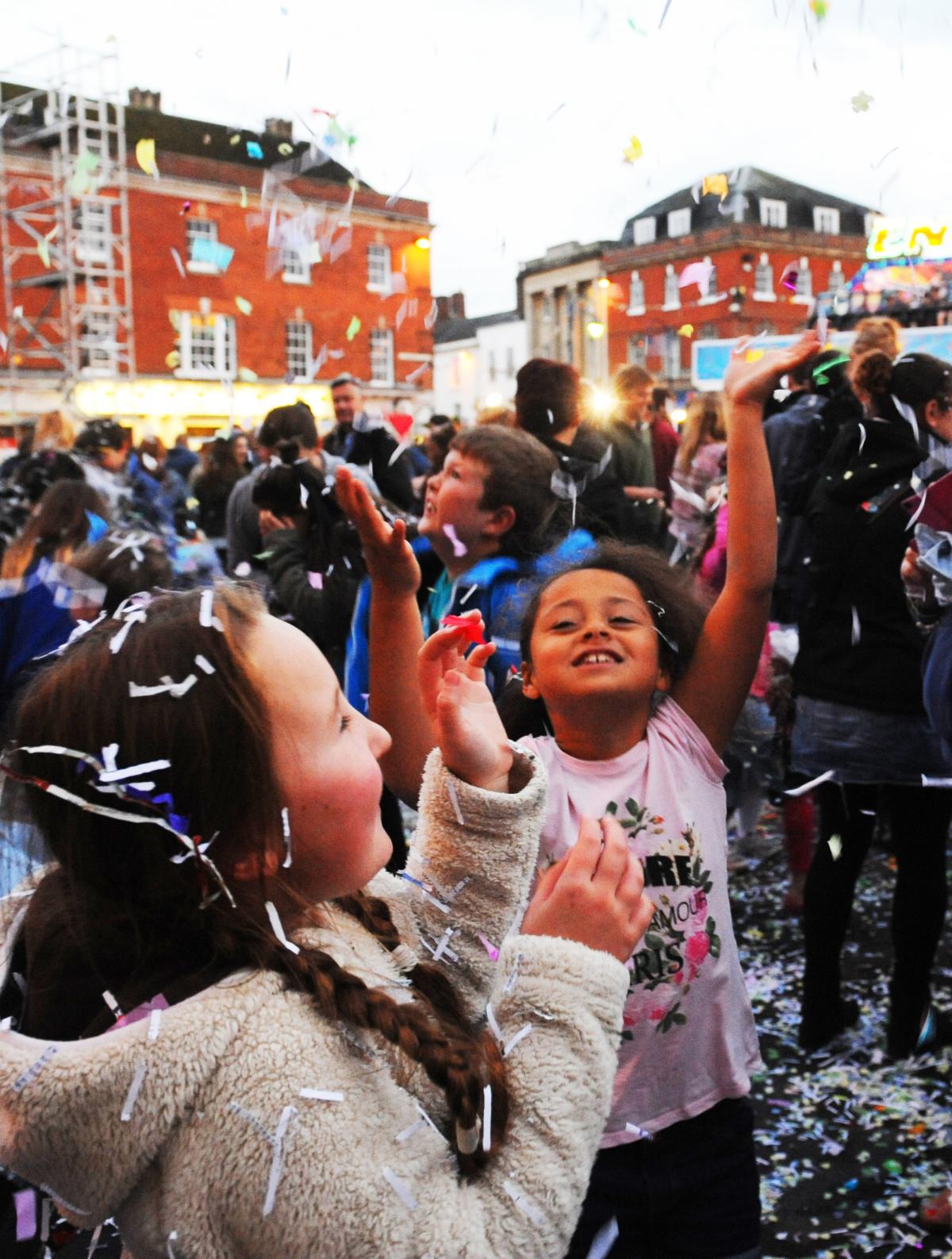 Siobhan Boyle gets in among the action at Devizes Confetti Battle, which kicks off Devizes Carnival celebrations