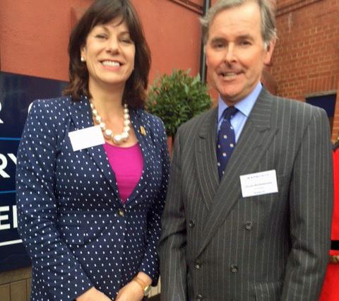 Devizes MP Claire Perry with Wadworth chairman Charles Bartholomew. Picture by Diane Vose