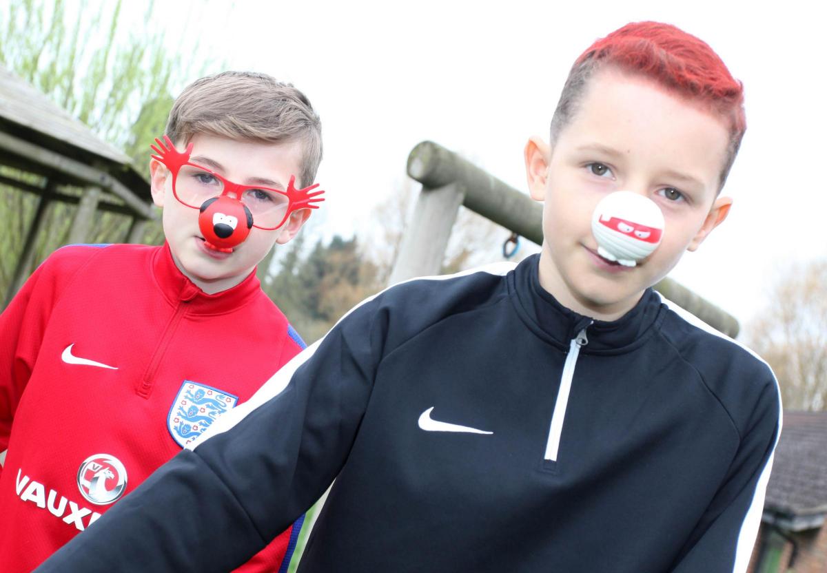 Pupils from Pewsey Primary School dress up for Red Nose Day. Picture by Vicky Scipio