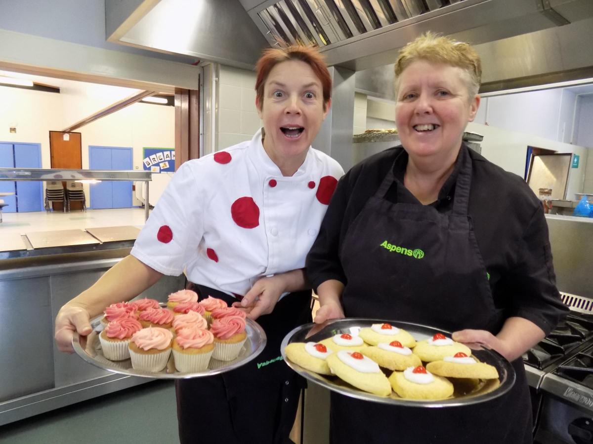 Catering staff at Devizes School cook up a storm for Red Nose Day
