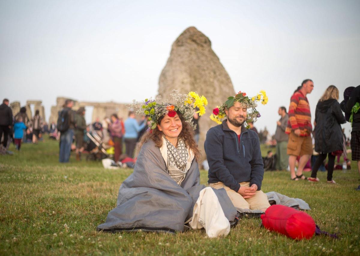 Celebrating the summer solstice at Stonehenge. Picture: PA