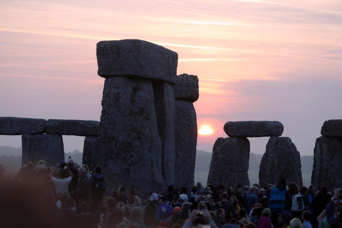 Celebrating the summer solstice at Stonehenge. Picture: PA